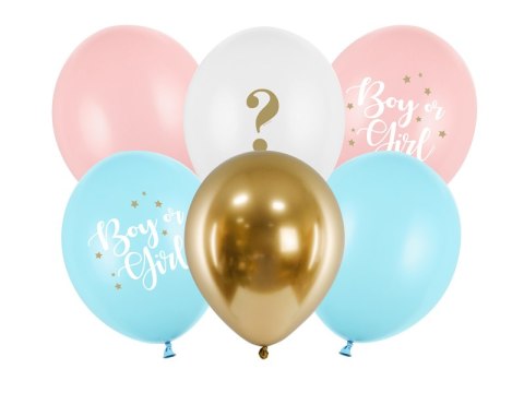 Balony 30cm, Boy or Girl, mix (1 op. / 6 szt.)