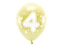 Balony Eco 33 cm, Cyfra '' 4 '', jasny złoty (1 op. / 6 szt.) Balony Eco 33 cm, Cyfra '' 4 '', jasny złoty (1 op. / 6 szt.)