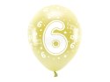 Balony Eco 33 cm, Cyfra '' 6 '', jasny złoty (1 op. / 6 szt.) Balony Eco 33 cm, Cyfra '' 6 '', jasny złoty (1 op. / 6 szt.)