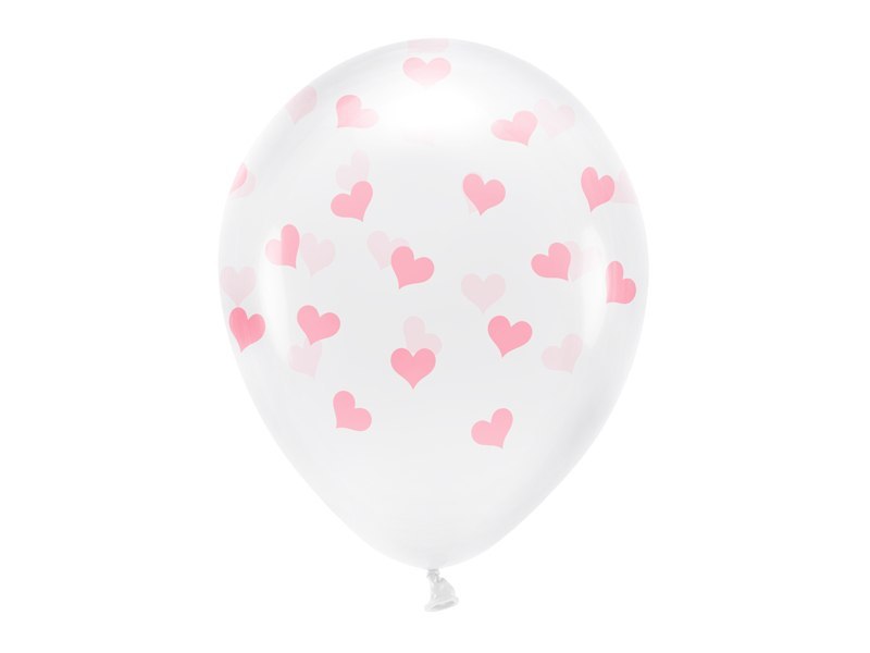 Balony Eco 33 cm, Serca, Crystal Clear (1 op. / 6 szt.) Balony Eco 33 cm, Serca, Crystal Clear (1 op. / 6 szt.)