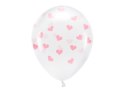 Balony Eco 33 cm, Serca, Crystal Clear (1 op. / 6 szt.)