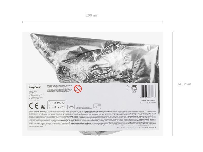 Balony foliowe Gwiazdka, 22cm, srebrny (1 op. / 25 szt.) Balony foliowe Gwiazdka, 22cm, srebrny (1 op. / 25 szt.)