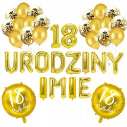 Balony napis cyfry 18 na osiemnastkę urodziny x38