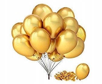 Balony serwetki złote dekoracje na komunię ZESTAW