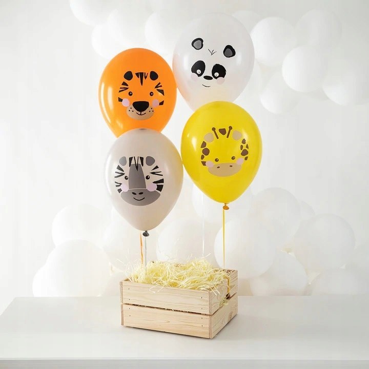 Balony zwierzątka safari tygrys zebra żyrafa panda Balony zwierzątka safari tygrys zebra żyrafa panda