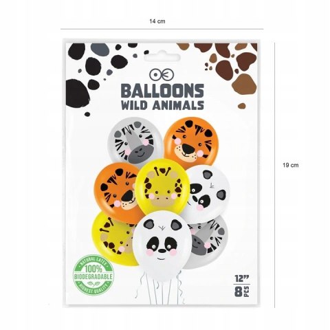 Balony zwierzątka safari tygrys zebra żyrafa panda Balony zwierzątka safari tygrys zebra żyrafa panda