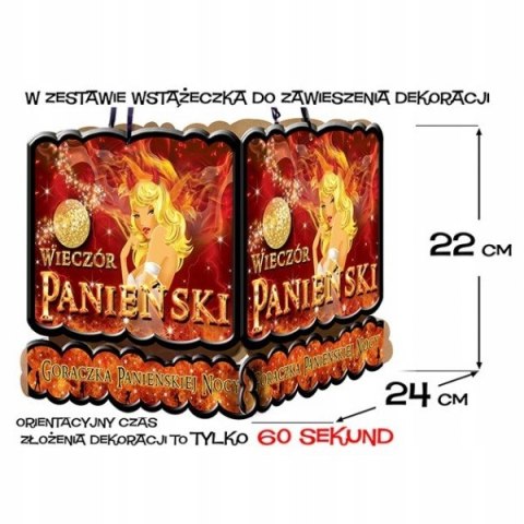 Dekoracja na wieczór panieński lampion girlanda 3D Dekoracja na wieczór panieński lampion girlanda 3D