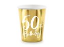 Kubeczki 50th Birthday, złoty, 220ml (1 op. / 6 szt.) Kubeczki 50th Birthday, złoty, 220ml (1 op. / 6 szt.)