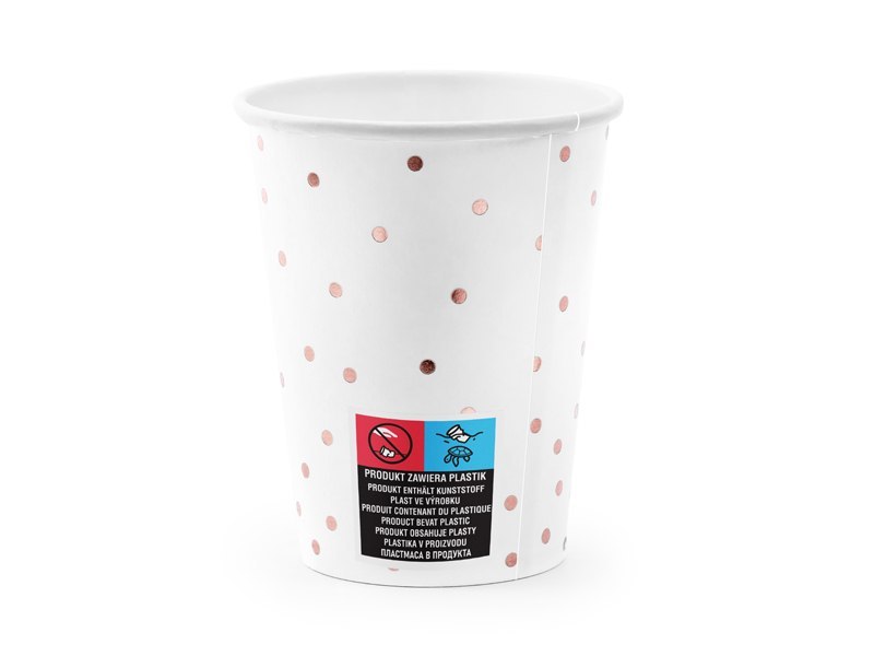 Kubeczki Kropki, biały, 260ml (1 op. / 6 szt.) Kubeczki Kropki, biały, 260ml (1 op. / 6 szt.)