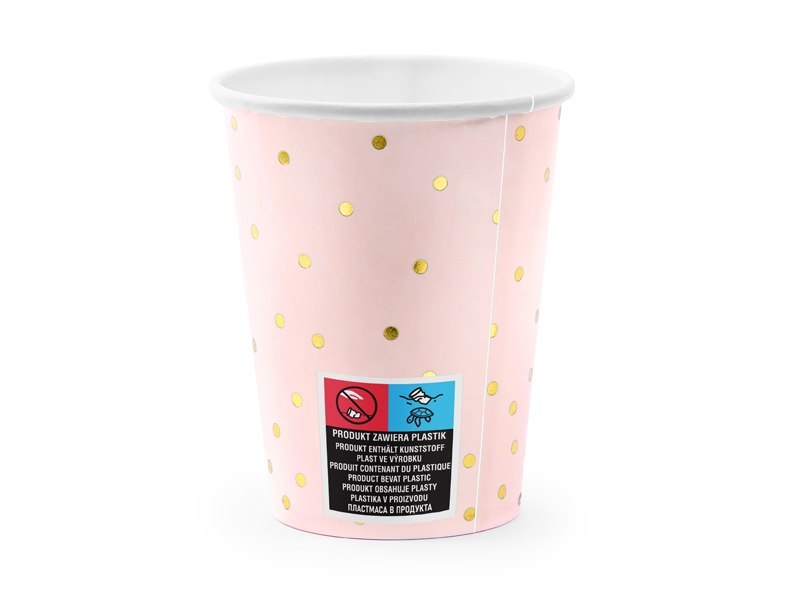 Kubeczki Kropki, jasny róż, 260ml (1 op. / 6 szt.) Kubeczki Kropki, jasny róż, 260ml (1 op. / 6 szt.)
