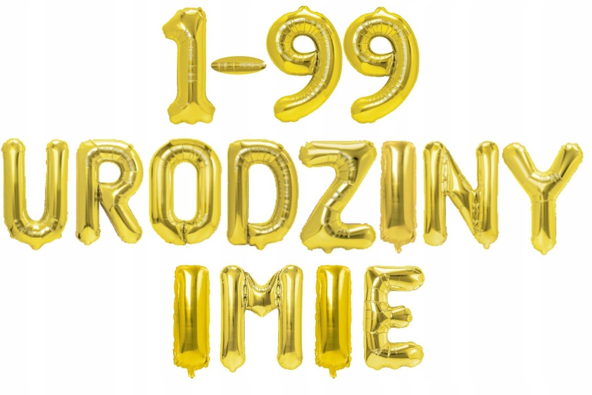 Napis urodziny balony cyfry DOWOLNE IMIĘ i LICZBA Napis urodziny balony cyfry DOWOLNE IMIĘ i LICZBA