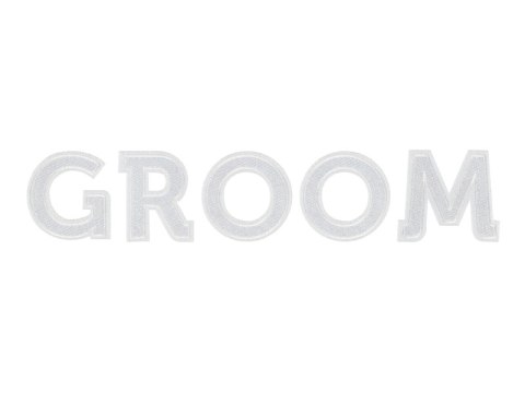 Naprasowanka GROOM, biały, 30x6cm Naprasowanka GROOM, biały, 30x6cm