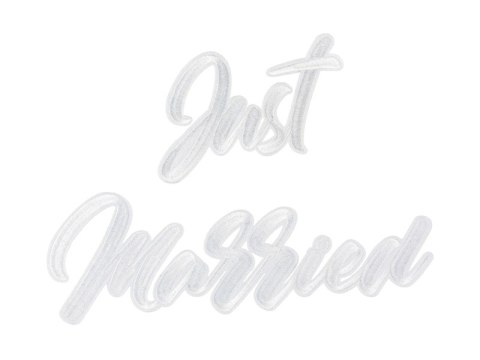 Naprasowanka Just Married, biały, 30x18cm Naprasowanka Just Married, biały, 30x18cm