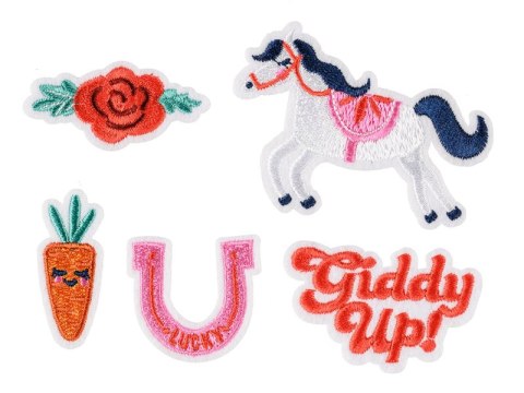 Naprasowanki Giddy up, mix, 2-7x3.5-7 cm (1 op. / 5 szt.)