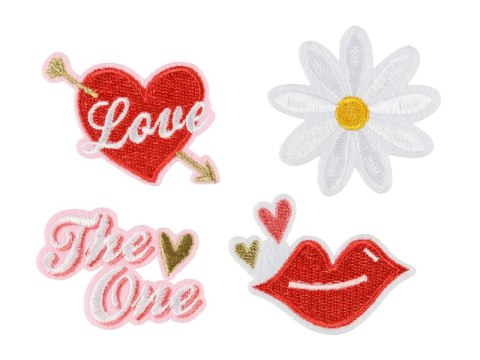 Naprasowanki Love, mix, 5.5-6.5x3.5-4.5cm (1 op. / 4 szt.) Naprasowanki Love, mix, 5.5-6.5x3.5-4.5cm (1 op. / 4 szt.)