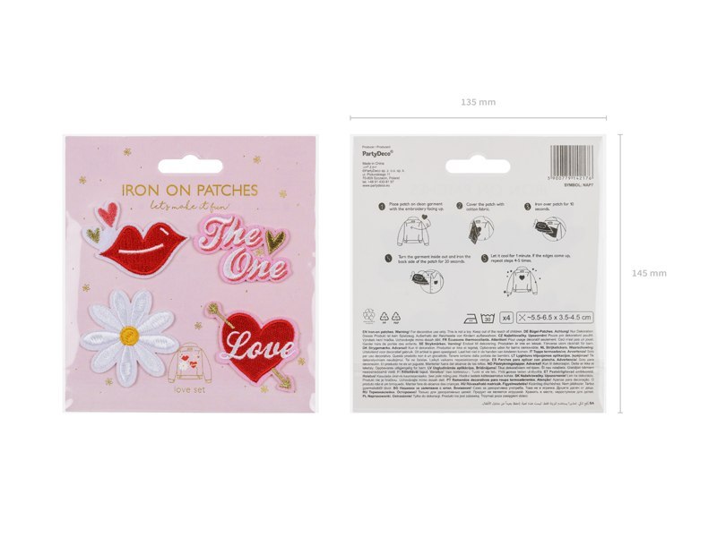 Naprasowanki Love, mix, 5.5-6.5x3.5-4.5cm (1 op. / 4 szt.) Naprasowanki Love, mix, 5.5-6.5x3.5-4.5cm (1 op. / 4 szt.)