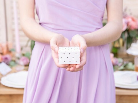 Pudełeczka Serca rosegold prezenty dla gości x10 Pudełeczka Serca rosegold prezenty dla gości x10