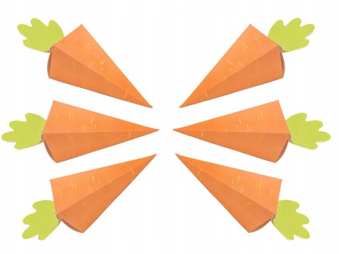 Pudełka marchewki dekoracje ozdoby na Wielkanoc x6 Pudełka marchewki dekoracje ozdoby na Wielkanoc x6