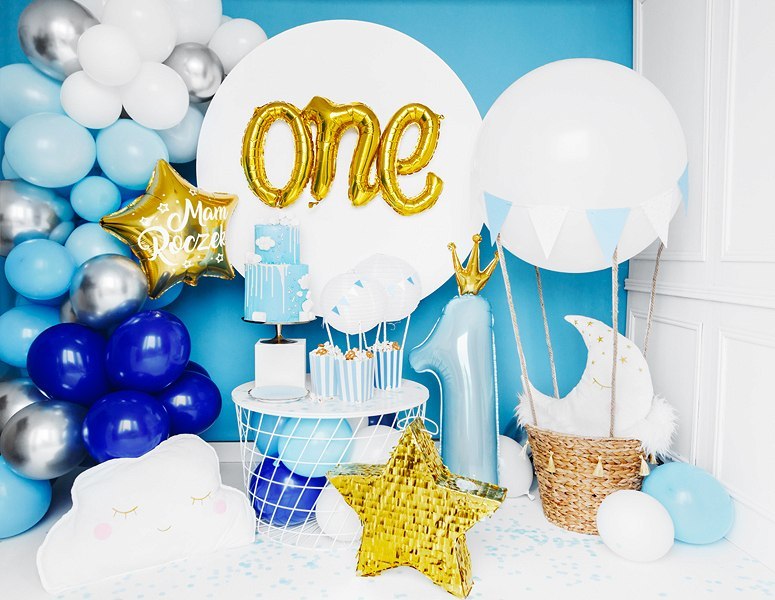 Zestaw balon baner z IMIENIEM na 1 urodziny roczek