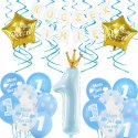 Zestaw balony ozdoby na roczek cyfra 1 urodziny XL