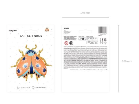 Balon foliowy Biedronka, 87x75 cm, mix Balon foliowy Biedronka, 87x75 cm, mix