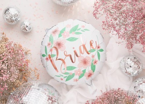 Balon foliowy Bride kwiaty 45cm, biały Balon foliowy Bride kwiaty 45cm, biały