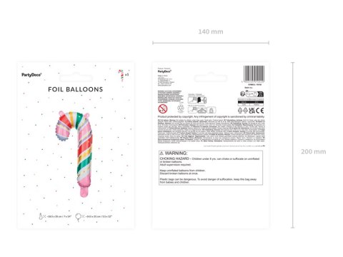 Balon foliowy Cukrowa Laska, 18.5x35 cm, mix (1 op. / 5 szt.) Balon foliowy Cukrowa Laska, 18.5x35 cm, mix (1 op. / 5 szt.)