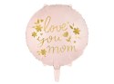 Balon foliowy "Love you mom", 45 cm, różowy