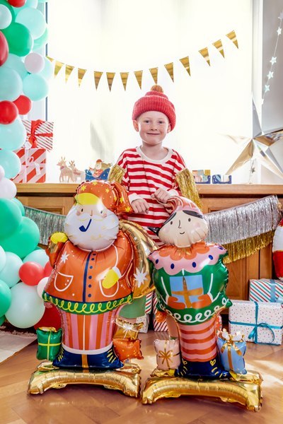Balon foliowy stojący Mikołaj, 63x106 cm, mix Balon foliowy stojący Mikołaj, 63x106 cm, mix