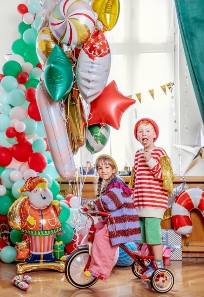 Balon foliowy stojący Mikołaj, 63x106 cm, mix Balon foliowy stojący Mikołaj, 63x106 cm, mix