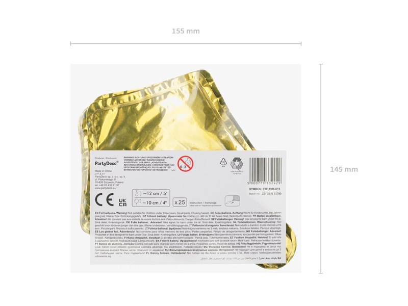 Balony foliowe Gwiazdka, 12cm, złoty (1 op. / 25 szt.) Balony foliowe Gwiazdka, 12cm, złoty (1 op. / 25 szt.)