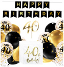 Balony toper serwetki ozdoby na 40 urodziny ZESTAW