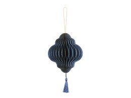 Bombka papierowa honeycomb Kropelka, granat, 8x12 cm