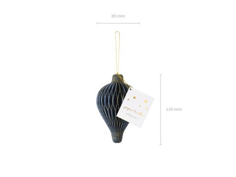 Bombka papierowa honeycomb Latarnia, granat, 13,2x15cm Bombka papierowa honeycomb Latarnia, granat, 13,2x15cm