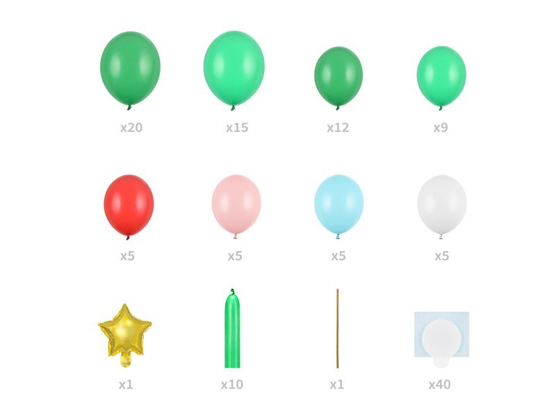 Bukiet balonów - Choinka, mix, 65x161 cm