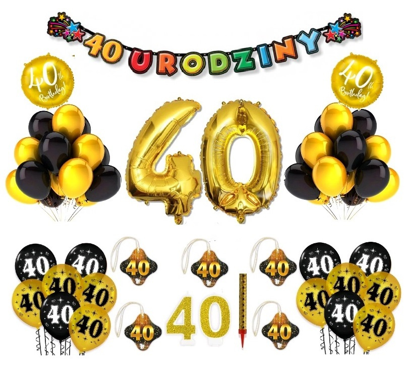 Dekoracje balony cyfry ZESTAW na 40 urodziny HEL Dekoracje balony cyfry ZESTAW na 40 urodziny HEL