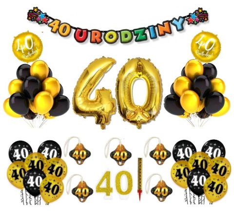 Dekoracje balony cyfry ZESTAW na 40 urodziny HEL Dekoracje balony cyfry ZESTAW na 40 urodziny HEL