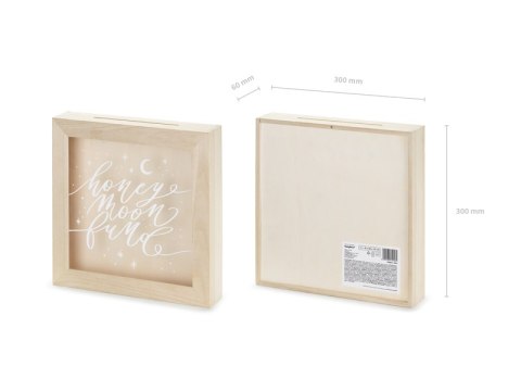 Drewniana skarbonka - Honeymoon fund, mix, 6x30x30 Drewniana skarbonka - Honeymoon fund, mix, 6x30x30