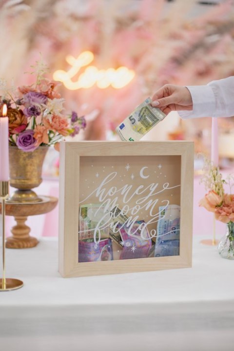 Drewniana skarbonka - Honeymoon fund, mix, 6x30x30 Drewniana skarbonka - Honeymoon fund, mix, 6x30x30