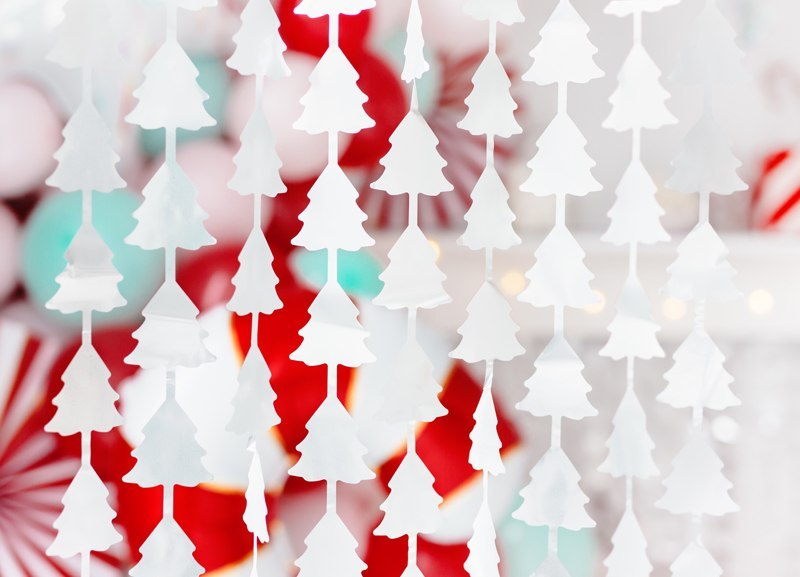 Kurtyna - Choinka, srebrny, 100x245 cm Kurtyna - Choinka, srebrny, 100x245 cm