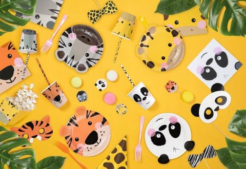 Pudełka na popcorn słodycze zwierzątka safari x4 Pudełka na popcorn słodycze zwierzątka safari x4