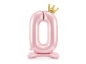 Stojący balon foliowy cyfra "0", 84 cm, jasny różowy Stojący balon foliowy cyfra "0", 84 cm, jasny różowy