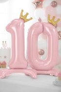 Stojący balon foliowy cyfra "0", 84 cm, jasny różowy Stojący balon foliowy cyfra "0", 84 cm, jasny różowy