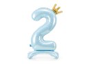 Stojący balon foliowy cyfra "2" , 84 cm, błękit Stojący balon foliowy cyfra "2" , 84 cm, błękit