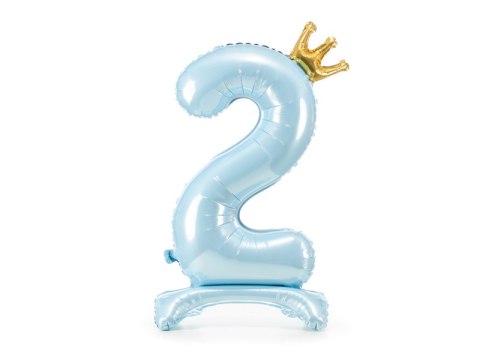Stojący balon foliowy cyfra "2" , 84 cm, błękit Stojący balon foliowy cyfra "2" , 84 cm, błękit