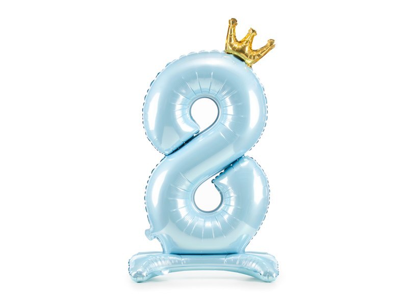Stojący balon foliowy cyfra "8" , 84 cm, błękit Stojący balon foliowy cyfra "8" , 84 cm, błękit