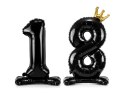 Stojący balon foliowy liczba "18", 84 cm, czarny Stojący balon foliowy liczba "18", 84 cm, czarny