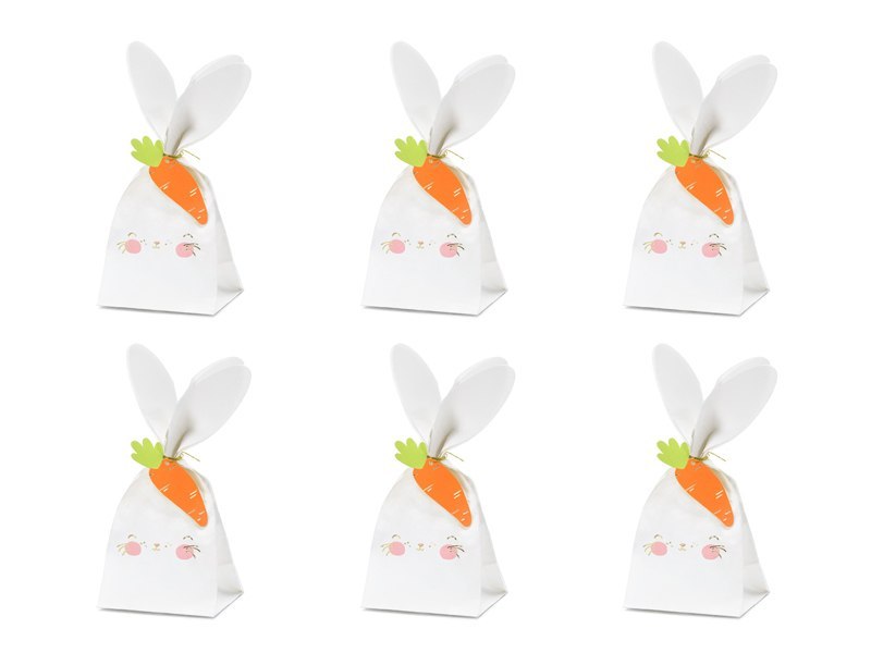 Torebki na słodycze Króliki, mix, 7.5x9x22.5 cm (1 op. / 6 szt.) Torebki na słodycze Króliki, mix, 7.5x9x22.5 cm (1 op. / 6 szt.)