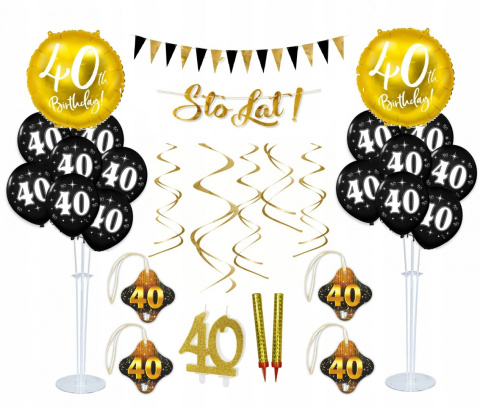 Wielki zestaw dekoracje balony ozdoby 40 urodziny Wielki zestaw dekoracje balony ozdoby 40 urodziny