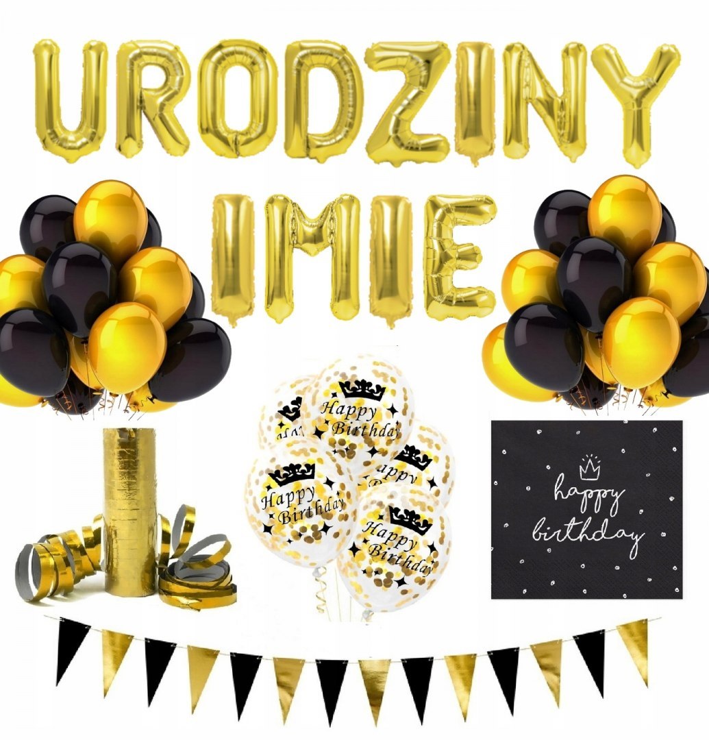 Zestaw balony na każde 1-99 urodziny napis IMIĘ Zestaw balony na każde 1-99 urodziny napis IMIĘ